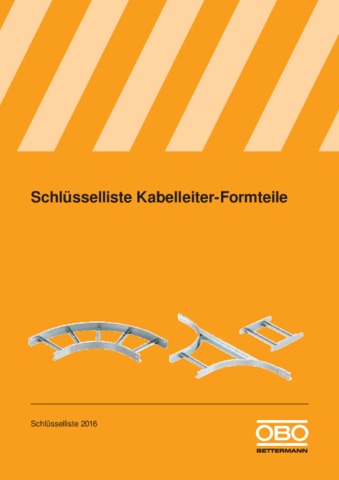 Schlüsselliste Kabelleiter-Formteile