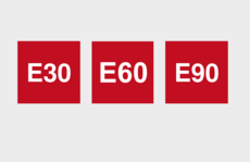 Prüfzeichen für die Sicherheit im Brandfall E30, E60 und E90