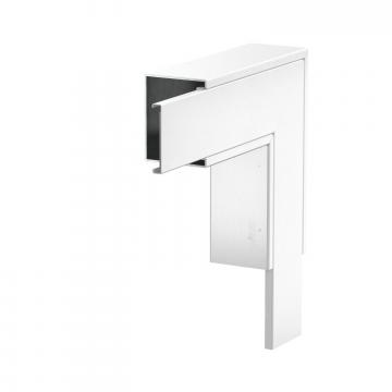 Angle plat, hauteur de goulotte 80 mm, blanc pur