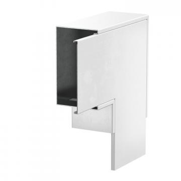 Angle plat, hauteur de goulotte 120 mm, blanc pur