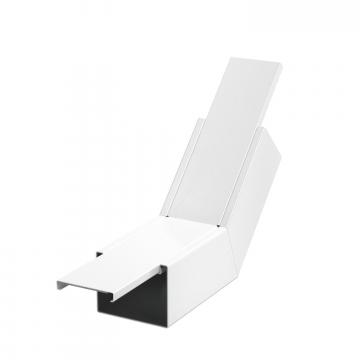 Coude vertical concave, hauteur de goulotte 80 mm, blanc pur