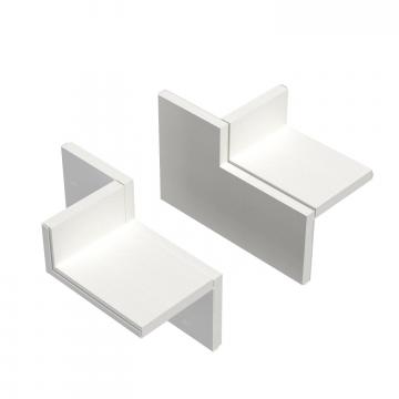 Kit de raccord sur mur deux côtés pour montage en angle, hauteur de goulotte 40 mm, blanc pur