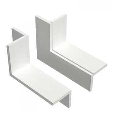 Kit de raccord sur mur deux côtés pour montage en angle, hauteur de goulotte 120 mm, blanc pur