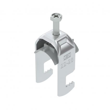 Bride de fixation 2056 pied F, simple, plaque de pression en matière plastique, ALU 22 | 28 | 3