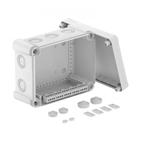 Scatole di derivazione X 16 con morsettiera 227x177x110 | 10 | IP67 | grigio chiaro; RAL 7035