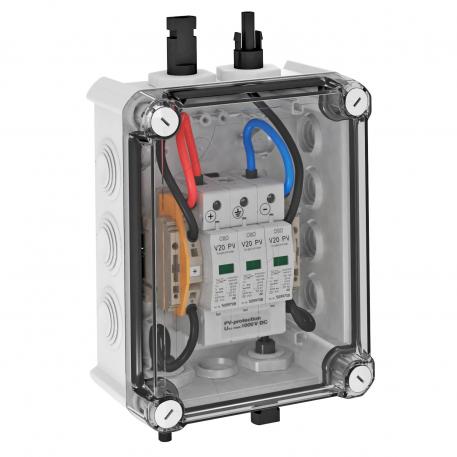 Soluzione di sistema FV tipo 2 con connettore MC4 per WR con 1 tracker MPP, 1000 V DC