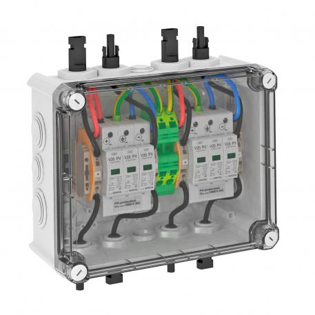 Sistema FV tipo 2 con connettore MC4 per inverter con 2 tracker MPP, 1000 V DC