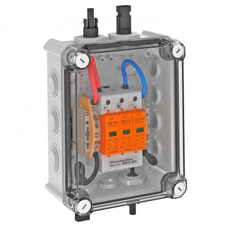 Generatoranschlusskasten Typ 1+2 mit MC4-Stecker für 1 x 1 String