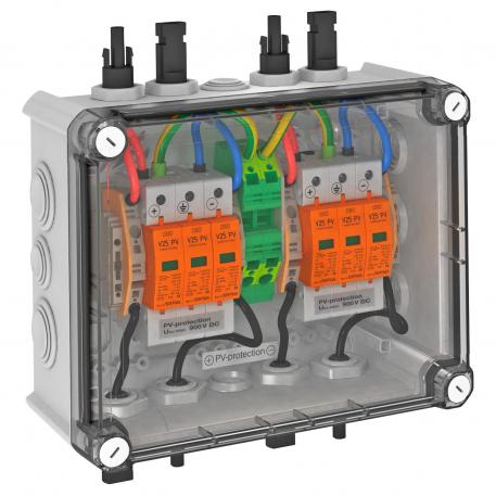Sistema FV tipo 1+2 con connettore MC4 per inverter FV con 2 tracker MPP, 900 V DC