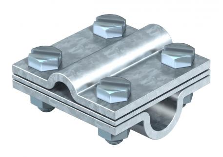 Morsetto a croce con piastra intermedia per conduttore tondo Rd 8-10 x Rd 16 FT
