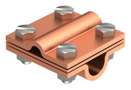 Morsetto a croce con piastra intermedia per Rd 8-10 x Rd 16 Cu