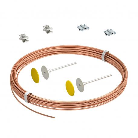 Ergänzungs-Set mit CU Seil und Erdungsfestpunkt  |  | 50 | tauchfeuerverzinkt / Edelstahl, rostfrei 1.4301