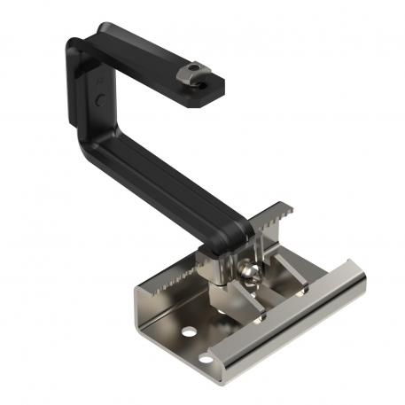 Gancio da tetto per il montaggio del modulo FV, profilo avvitabile, tetto di tegole, nero 